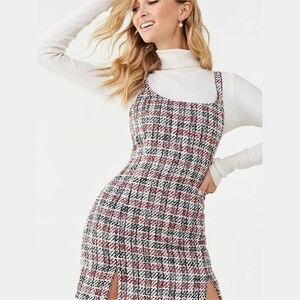 Forever 21 plaid checkered black, red and white mini dress, juniors size Large